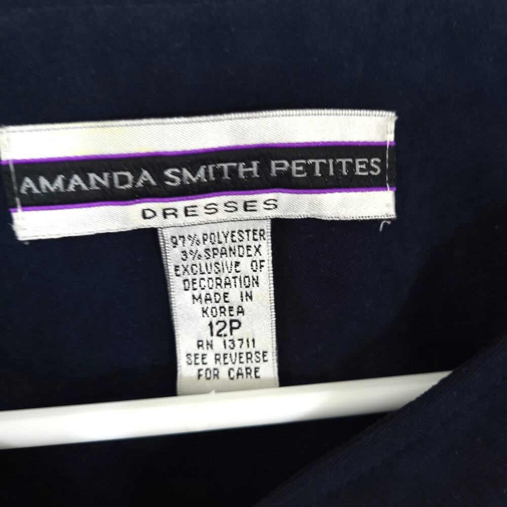 Amanda Smith Vintage Blazer Jacket Womens 12P Floral Embroidered Blue Blazer 90s - Picture 3 of 11